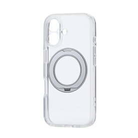 ELECOM｜エレコム iPhone 17 ケース ハイブリッド カバー 衝撃吸収 MAGKEEP 磁力吸着ワイヤレス充電対応 回転式スタンド付 シルバー PM-A25AMGSTKSV