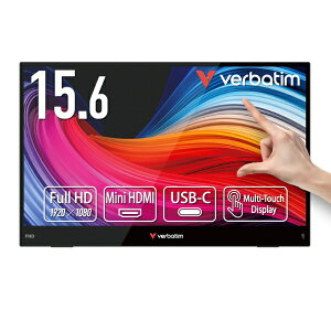 Verbatim�b�o�[�x�C�^�� USB-C�ڑ� ���o�C�����j�^�[ (�^�b�`�p�l��) �u���b�N PMLT-15 V1 [15.6�^ /�t��HD(1920×1080) /���C�h /60Hz]