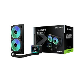 【エントリーで最大2万ポイント当たる｜6/25まで】 ASROCK｜アスロック 水冷CPUクーラー 120mmファンx2 [LGA1851/1700・AM5/AM4] ブラック Challenger 240 Digital