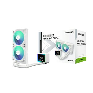 ASROCK�b�A�X���b�N ����CPU�N�[���[ 120mm�t�@��x2 [LGA1851/1700�EAM5/AM4] �z���C�g Challenger White 240 Digital