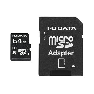 �y2026�N6����{�z I-O DATA�b�A�C�E�I�[�E�f�[�^ UHS-I UHS �X�s�[�h�N���X1�Ή� microSD�������[�J�[�h�iSD�J�[�h�ϊ��A�_�v�^�[�t���j MSDU1-64G/NC [Class10 /64GB]