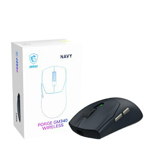 MSI�b�G���G�X�A�C �Q�[�~���O�}�E�X FORGE GM340 WIRELESS �l�C�r�[ FORGE GM340 W NAVY [���w�� /�L���^����(���C�����X) /6�{�^�� /Bluetooth�EUSB]