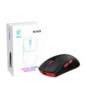 MSI�b�G���G�X�A�C �Q�[�~���O�}�E�X FORGE GM340 WIRELESS �u���b�N FORGE GM340 W BLACK [���w�� /�L���^����(���C�����X) /6�{�^�� /Bluetooth�EUSB]