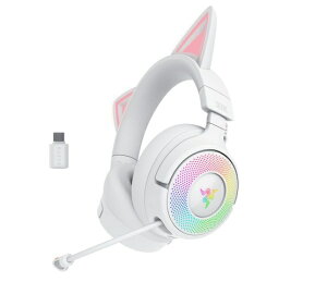 �y�G���g���[�ōő�S�z�|�C���g�Ҍ��b5/6�܂Łz RAZER�b���C�U�[ �Q�[�~���O�w�b�h�Z�b�g Kraken Kitty V3 Pro�u�l�R�~�~�v �z���C�g RZ04-05170400-R3M1 [���C�����X�iBluetooth�{USB-C�j�{�L�� /���� /�w�b