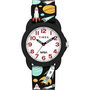 TIMEX�b�^�C���b�N�X �L�b�Y �A�i���O NASA�R���{ [Kids Analog Time Teacher NASA] 1�N�ۏ� �u���b�N TW2Y59800 [���K�i]