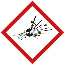 日本緑十字｜JAPAN GREEN CROSS GHSステッカー標識　爆弾の爆発　70×70mm　5枚組　PET　37203
