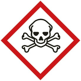 日本緑十字｜JAPAN GREEN CROSS GHSステッカー標識　どくろ　150×150mm　5枚組　PET　37106