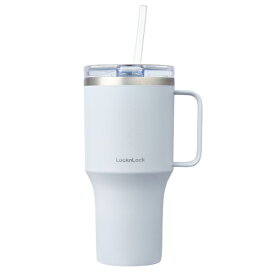 LIV PLUS｜リブプラス タンブラー 820ml ストロー 取っ手付き 保冷 保温 大容量 ロック&ロック メトロ ブルー LHC4390LBLU