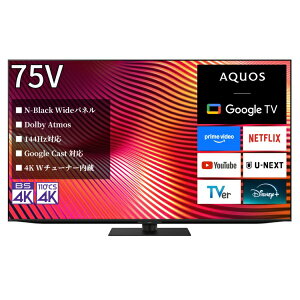 �yMiniLED�z�y2026�N06��20�������z SHARP�b�V���[�v �t��miniLED�e���r AQUOS 4T-75X9A [75V�^ /Bluetooth�Ή� /4K�Ή� /BS�ECS 4K�`���[�i�[���� /YouTube�Ή�]