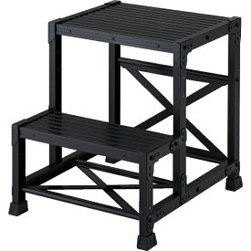 トラスコ中山｜TRUSCO NAKAYAMA 作業用踏台　アルミ製・高強度タイプ　2段　ブラック　TSF256BK