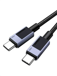 UGREEN�b���[�O���[�� USB-C �� USB-C�P�[�u�� [�[�d /�]�� /2.0m /PD240W /480Mbps] �u���b�N 45068 [USB-C �� USB-C]