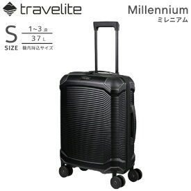 travelite｜トラベライト 軽量スーツケース Sサイズ 機内持ち込みキャリー ミレニアム 【Millennium】 ブラック 7000747-01 [TSAロック搭載]