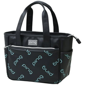 ピン｜PING GB-L2509 モノグラムラウンドトート MONOGRAM ROUND TOTE ブラック×ミント 38275-10 [W-27、H-24、D-13(cm) /約450g]