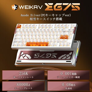 WEIKAV �Q�[�~���O�L�[�{�[�h(���s�b�h�g���K�[�Ή�) EG75(���Ꮂ�E�p��z��) Anode Silver(PC�L�[�L���b�vver) WEIKAV-EG75-AN-OR [�L�� /�p��z�� /���C�X�C�b�`]
