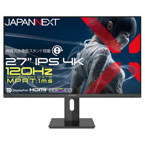 JAPANNEXT JAPANNEXT 27�^ IPS 120Hz/1msMPRT 4K3840×2160 JN-IPS27G120U2-HSP HDMI2.1 DP���� 4K:120Hz�ڑ� VRR �������� �s�{�b�g JAPANNEXT JN-IPS27G120U2-HSP [27�^ /4K(3840×2160�j /���C�h /120Hz]