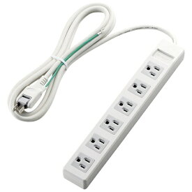 ELECOM｜エレコム 3ピンプラグ対応タップ ホワイト T-T1A-3625WH [2.5m /6個口 /スイッチ無][TT1A3625WH]