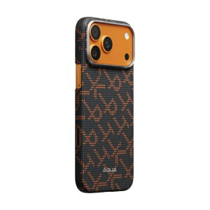 PITAKA iPhone 17 Pro �G�b�W�P�[�X Leaping ���m�O���� �I�����W/�u���b�N KI1704PTK