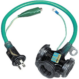 ハタヤリミテッド｜HATAYA 防雨型2P接地付ショートタップ　0．5m　アースグリーン　FX005KEG