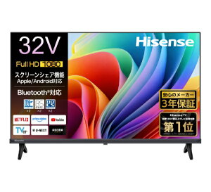 Hisense�b�n�C�Z���X �t���e���r �n�C�Z���X 32A4S [32V�^ /Bluetooth�Ή� /�t���n�C�r�W���� /YouTube�Ή�]