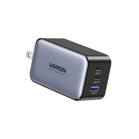 UGREEN｜ユーグリーン UGREEN Nexode 65W GaN 急速充電器 3ポート ブラック 10334 [PD65W /USB-C×2 /USB-A×1 /3ポート]