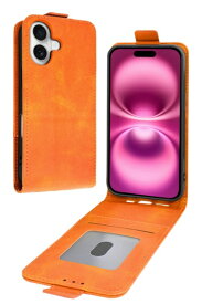 shizukawill｜シズカウィル iPhone 16 手帳型 ケース カバー 本革調 レザーケース 縦型 シズカウィルRe オレンジ APIP16V3ORANG