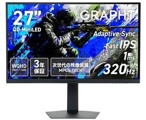 �y2026�N06��26�������z GRAPHT�b�O���t�g [�Q�[�~���O���j�^�[/27�C���`/320Hz/QD-MiniLED] THE SHOOTER Gaming Monitor 27�h GRT090-2732DML-BK2 [27�^ /WQHD(2560×1440�j /320Hz]