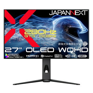 JAPANNEXT�b�W���p���l�N�X�g USB-C�ڑ� �Q�[�~���O���j�^�[ JN-OD27G280Q-HSPC6 [27�^ /WQHD(2560×1440�j /���C�h /280Hz]