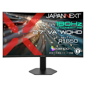 JAPANNEXT�b�W���p���l�N�X�g �Q�[�~���O���j�^�[ JN-27VC180Q-HSP [27�^ /WQHD(2560×1440�j /���C�h /�Ȗʌ^ /180Hz]