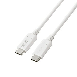 ELECOM�b�G���R�� USB-C �� USB-C�P�[�u�� [�[�d /1.0m /PD60W] (�X�}�z�E�^�u���b�g����/�X�^���_�[�h) �z���C�g MPA-CCFC10WH [USB-C �� USB-C]