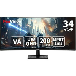 FEUVISION �Q�[�~���O���j�^�[ �v���~�A���V���[�Y �u���b�N EW-FSID34EQ3CA [34�^ /UWQHD(3440×1440�j /���C�h /�Ȗʌ^ /200Hz]