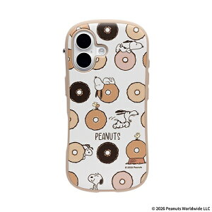 HAMEE�b�n�~�B [iPhone 16��p]PEANUTS/�s�[�i�b�c iFace First Class Cafe MagSynq�P�[�X iFace �h�[�i�c/�z���C�g 41-191686