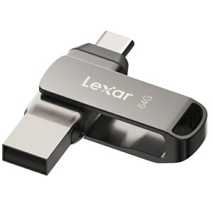Lexar�b���L�T�[ USB������ JumpDrive D400(Mac/Windows) �V���o�[ LJDD400064G-BNQNJ [64GB /USB TypeA�{USB TypeC /USB3.2 /��]��]