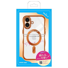 COCO case iPhone 17 メッキでクリアなくねくねケース カメラ保護レンズ付 COCO CASE オレンジ 1856-17-ORANGE [背面ケース /Magsafe対応]