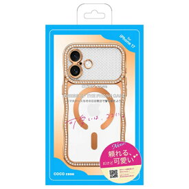 COCO case iPhone 17 ラインストーンでクリアなくねくねケース カメラ保護レンズ付 COCO CASE オレンジ 1858-17-ORANGE [背面ケース /Magsafe対応]