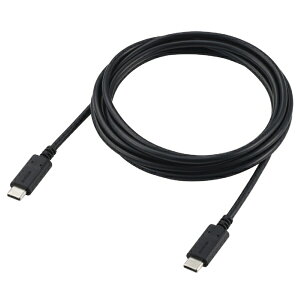 ELECOM�b�G���R�� USB-C �� USB-C�P�[�u�� [�[�d /2.0m /PD240W] (�X�^���_�[�h) �u���b�N USB-CCFCP20BK [USB-C �� USB-C]