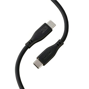 ELECOM�b�G���R�� USB-C �� USB-C�P�[�u�� [�[�d /1.0m /PD240W] (�Ȃ߂炩) �u���b�N USB-CCFCPSS10BK [USB-C �� USB-C]