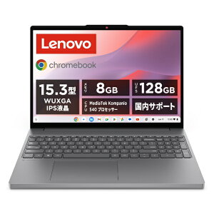 LENOVO�b���m�{�W���p�� �m�[�g�p�\�R�� Chromebook m Gen 10 ���i�O���[ 83W70014JP [15.3�^ /Chrome OS /MediaTek /�������F8GB /UFS�F128GB /2026�N8�����f��]