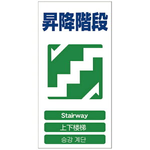 グリーンクロス|Green Cross グリーンクロス 4ヶ国語入り安全標識 昇降階段 GCE‐20 1146−1113−20