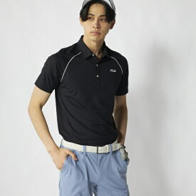 フィラゴルフ｜FILA GOLF メンズ 肩ライン入り半袖シャツ ブラック 746656W [メンズ /Mサイズ]【返品交換不可】