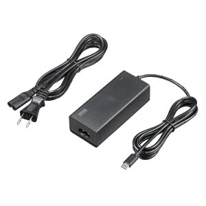 �T�����T�v���C�bSANWA SUPPLY AC��USB-C ��̌^�[�d�� AC�[�d�� USB PD 65W Type-C �d���R�[�h�^ AC�A�_�v�^ �P�[�u����̌^ �u���b�N ACA-PD114BK [PD65W]