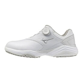 mizuno｜ミズノ ゴルフシューズ ミズノネオインパクト エナジー ワイド ボア MIZUNO NEO IMPACT ENERZY WIDE BOA ホワイト×シルバー 51GQ2693 [メンズ /27.5cm /幅:4E]【返品交換不可】