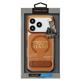 PGA｜ピージーエー iPhone 18 Pro/17 Pro用 MagSafe対応 スタンド付ハイブリッドケース　オレンジ Premium Style オレンジ PG-26BMH05OR [背面ケース /Magsafe対応]