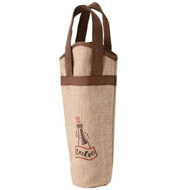 酒グッズ 麻ワインバッグ 1本用 ワンポイント 【代金引換配送不可】