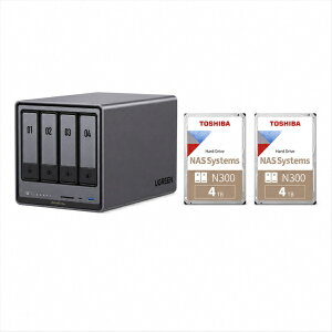 UGREEN�b���[�O���[�� UGREEN NASync DXP4800 Plus + ����HDD N300 4TB×2 �o���h���Z�b�g 26088
