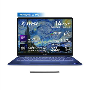 MSI�b�G���G�X�A�C �m�[�g�p�\�R�� Prestige-14-Flip-AI+The-Starry-Night-2700JP [intel Core Ultra X9] The Starry Night(������) [�������F32GB /SSD�F1TB /Windows11 Pro /14.0�^ /2026�N9�����f��]
