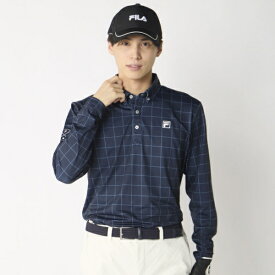 フィラゴルフ｜FILA GOLF メンズ ウィンドペーン柄プリントシャツ ネイビー 786512 [メンズ /Lサイズ]【返品交換不可】