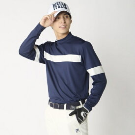 フィラゴルフ｜FILA GOLF メンズ 長袖モックネックシャツ ネイビー 786513 [メンズ /Lサイズ]【返品交換不可】