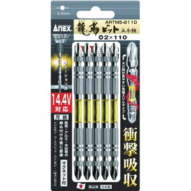 兼古製作所 龍靭ビット5本組　両頭 +2×110　ARTM52110