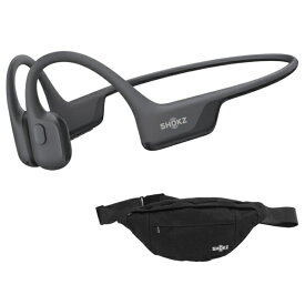 SHOKZ｜ショックス 【特典：ウエストポーチ（ブラック）付き】ブルートゥースイヤホン 耳かけ型 骨伝導 OpenRun Air 2 ブラック SKZ-EP-000079 [ワイヤレス(ネックバンド) /骨伝導型 /Bluetooth対応]