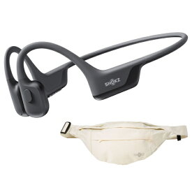 SHOKZ｜ショックス 【特典：ウエストポーチ（ベージュ）付き】ブルートゥースイヤホン 耳かけ型 骨伝導 OpenRun Air 2 Mini ブラック SKZ-EP-000081 [ワイヤレス(ネックバンド) /骨伝導型 /Bluetooth対応]